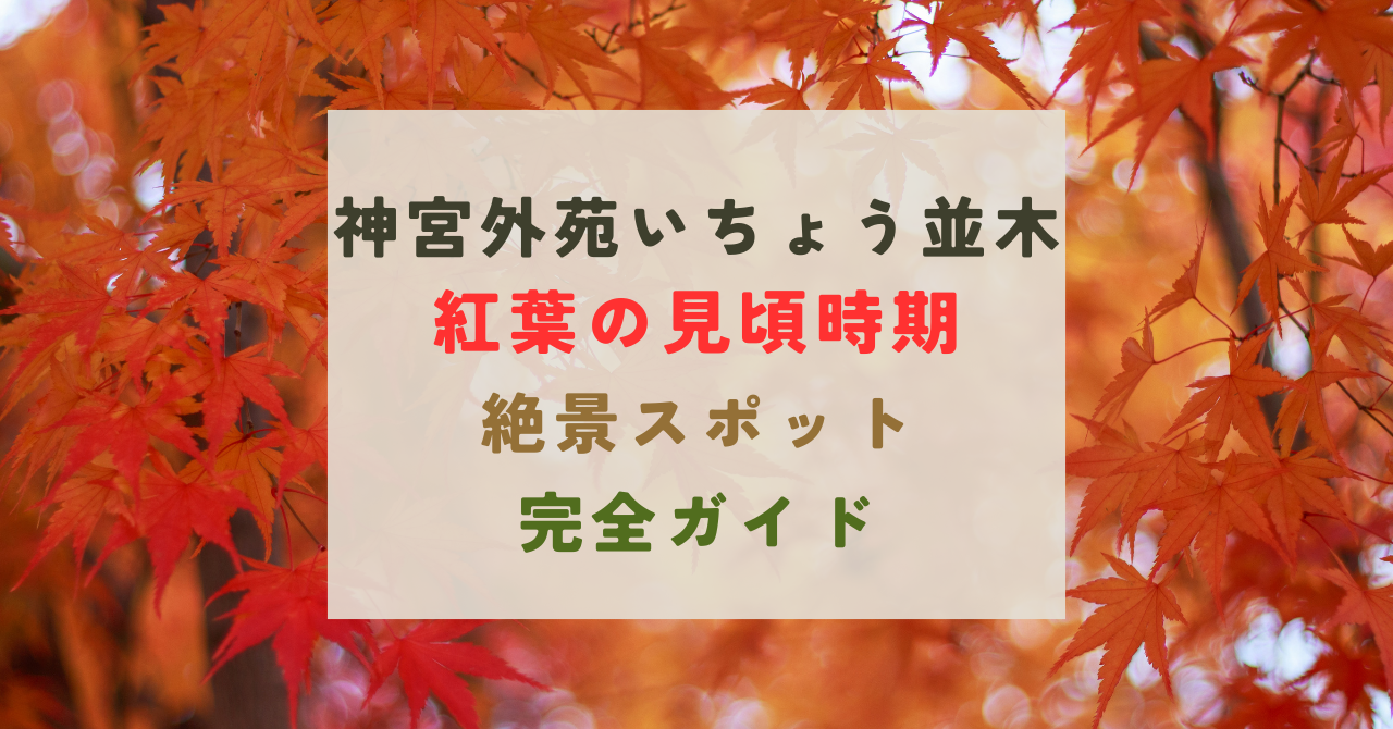 神宮外苑いちょう並木の紅葉の見頃