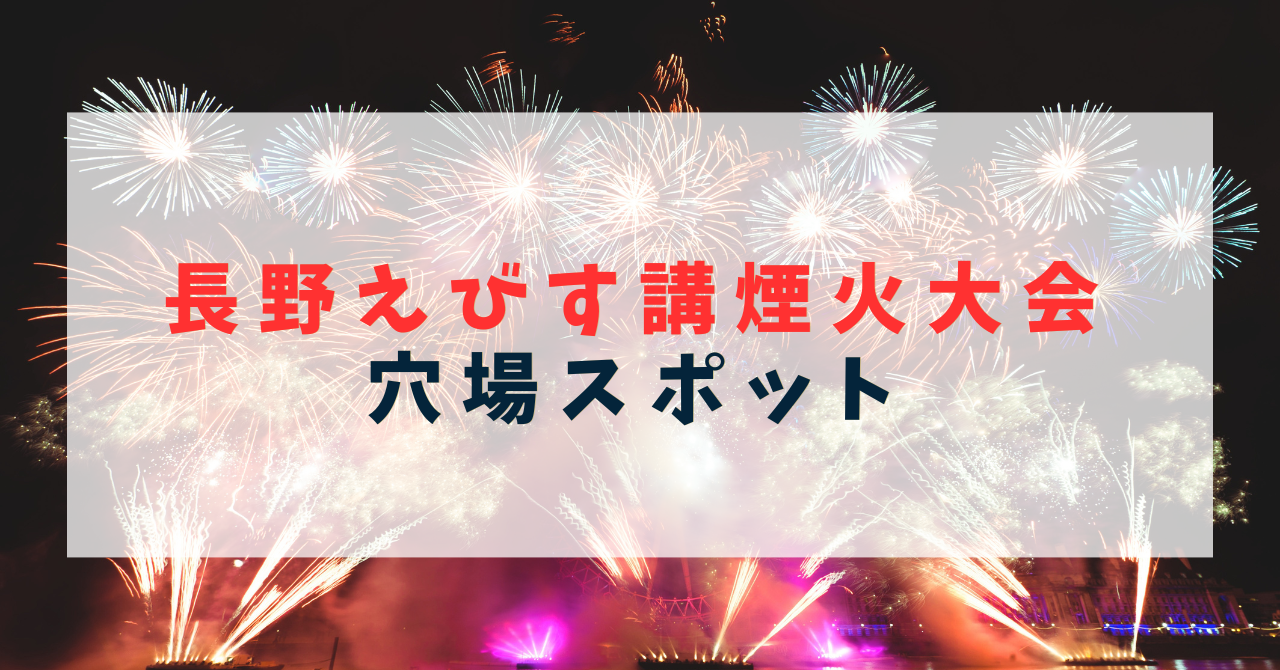 長野えびす講煙火大会の穴場