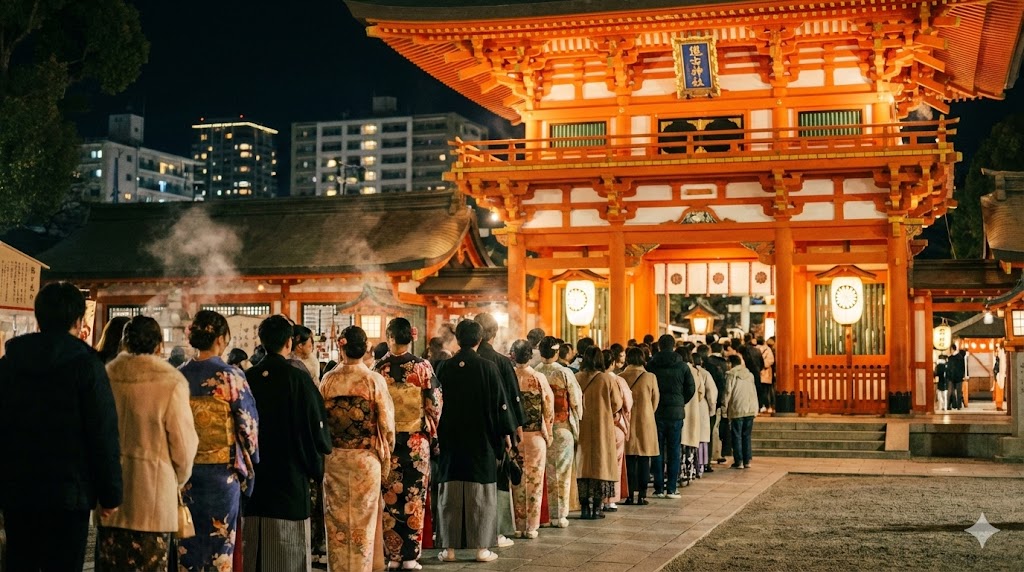生田神社の初詣の混雑