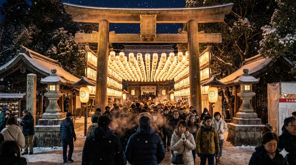 伊奈波神社の初詣の混雑