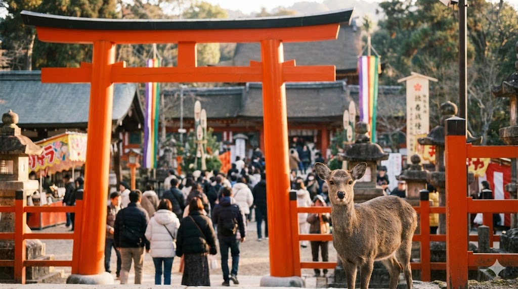 春日大社初詣の混雑