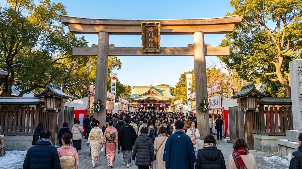 湊川神社初詣の混雑