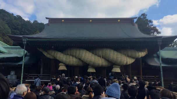 宮地嶽神社初詣の混雑