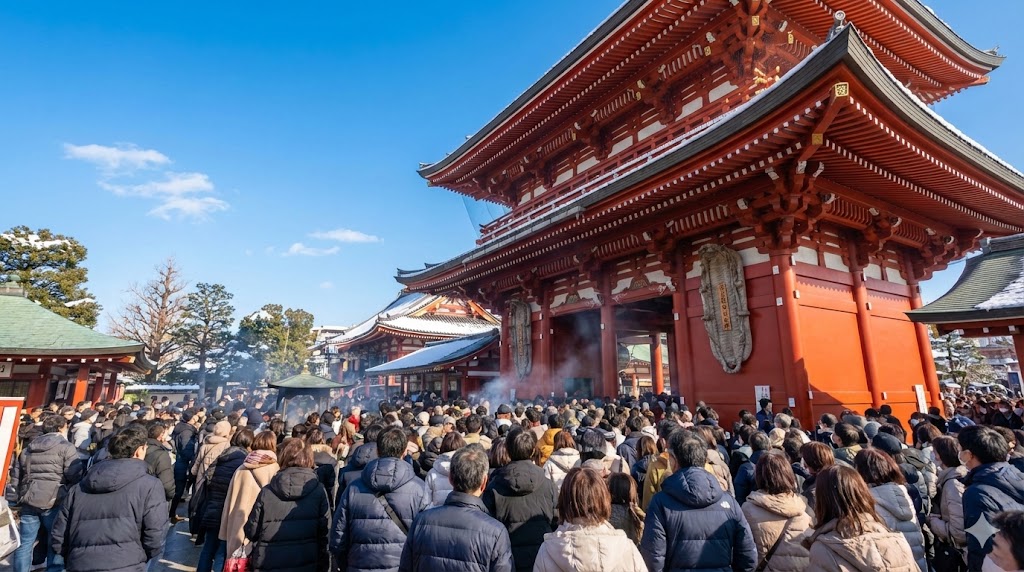 佐野厄除け大師初詣の混雑