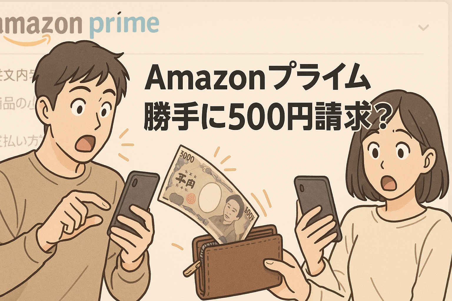 amazonプライム会員に勝手に500円請求