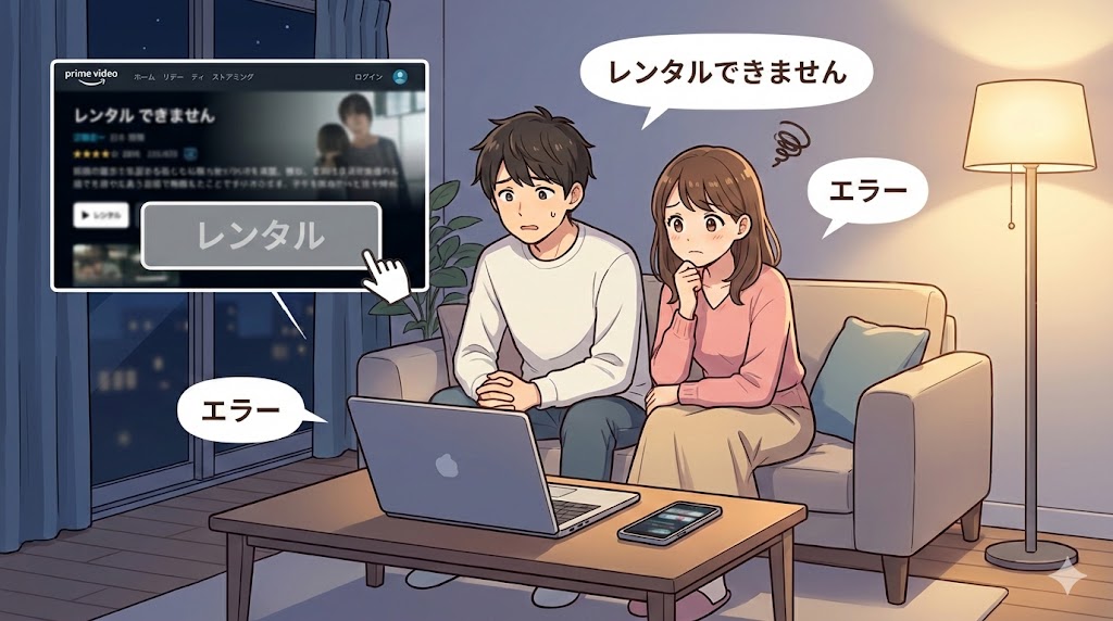 Amazonプライムビデオでレンタルできない