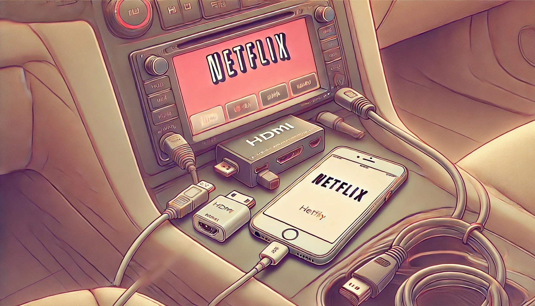 Netflixを車で見るiPhone