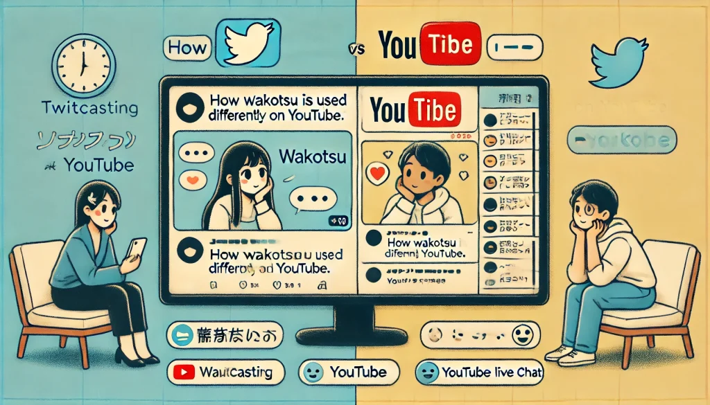 ツイキャスとYouTubeでの「わこつ」の使われ方の違い