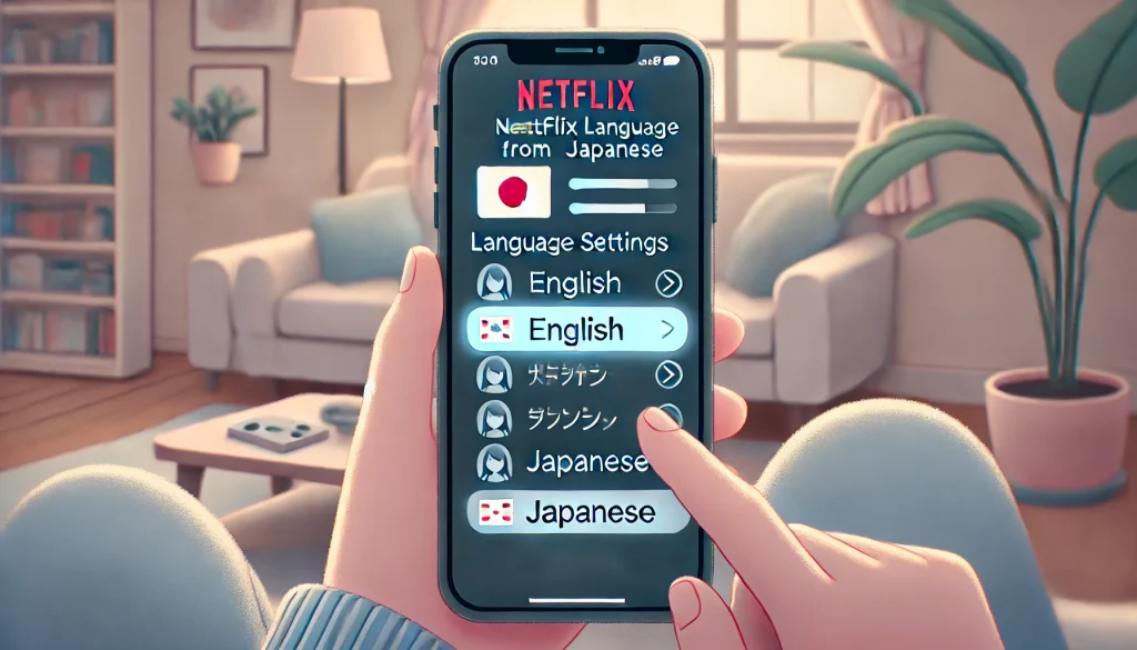 ネトフリ 言語設定 英語から日本語に変更するには？