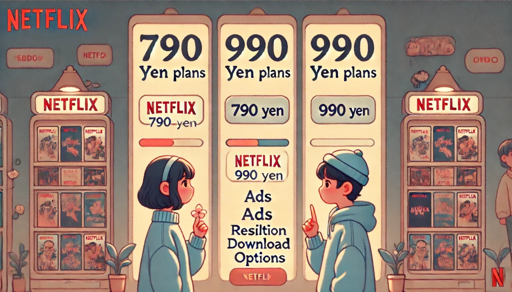 Netflixの月額790円と990円の違いと選び方