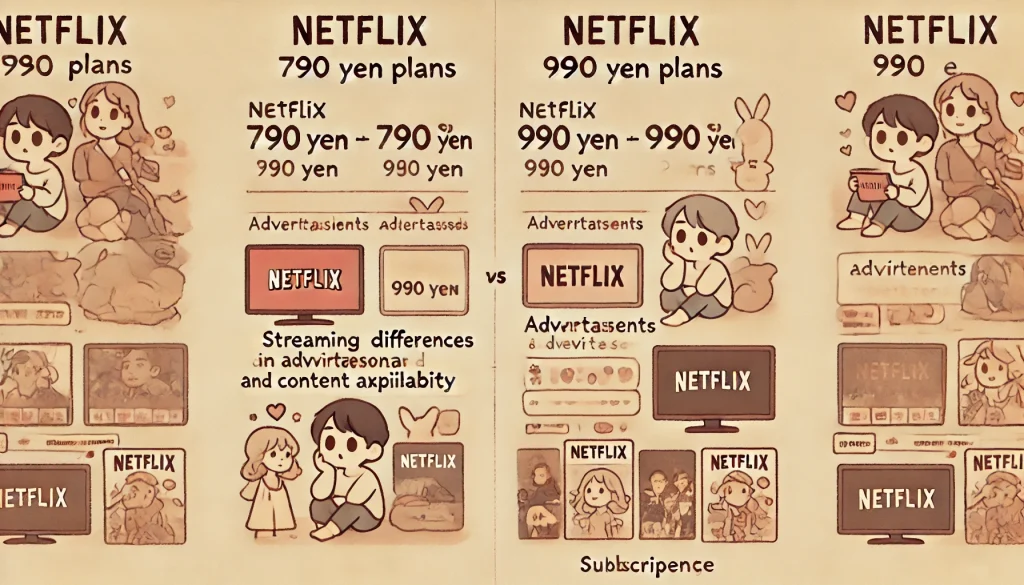 Netflixの790円と990円の違いは何ですか？広告やコンテンツの違いを解説