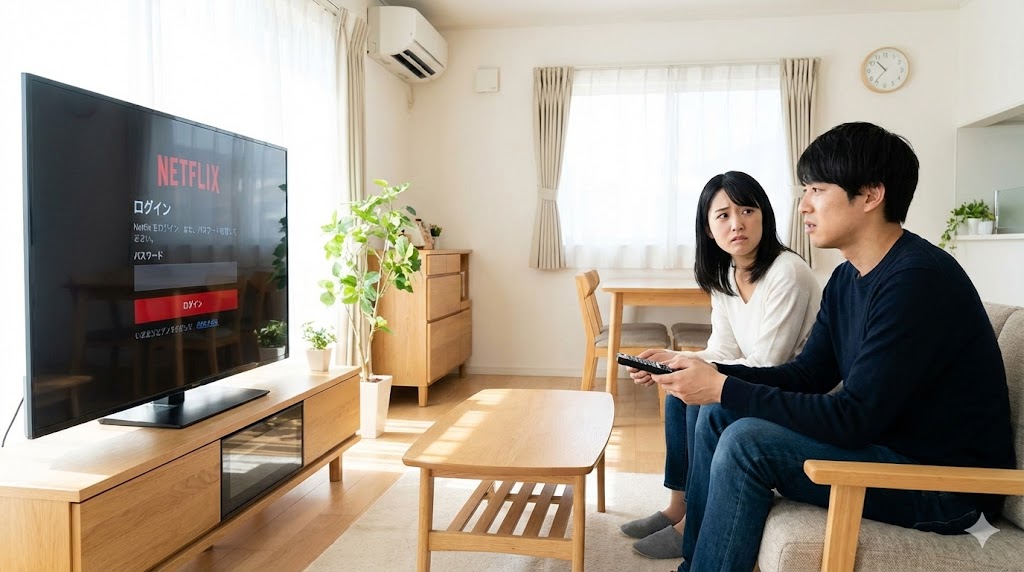 テレビでNetflixのパスワードを確認