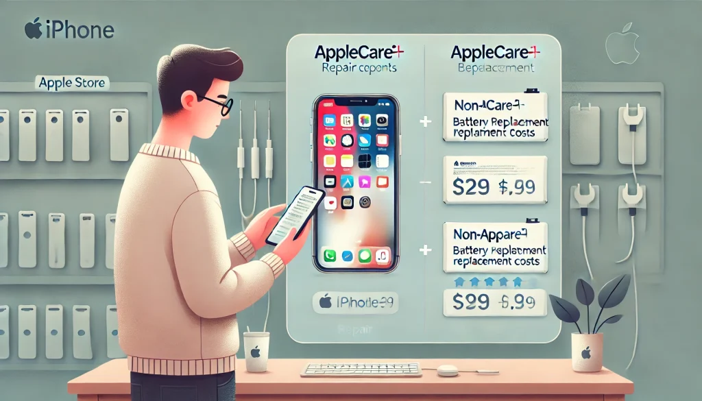 バッテリー交換の料金比較：AppleCare+加入時と未加入時