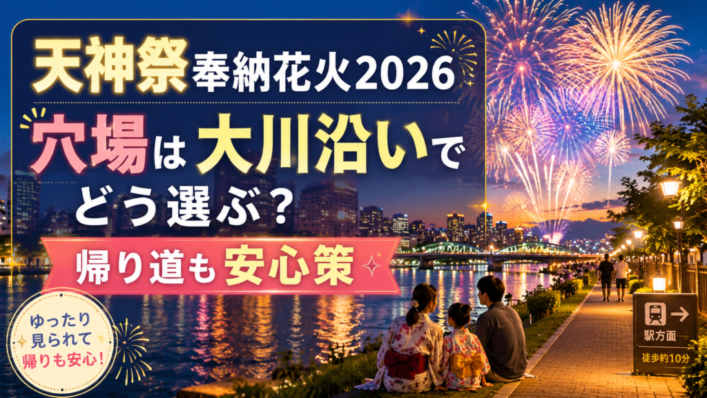 天神祭奉納花火2026穴場