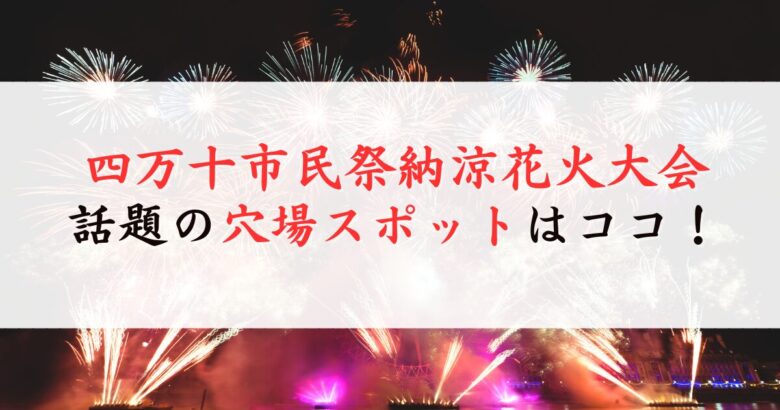 四万十市民祭納涼花火大会の穴場