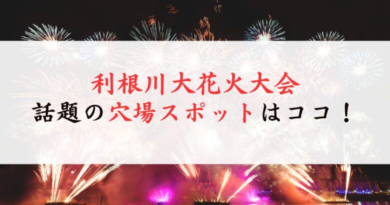 利根川大花火大会の穴場