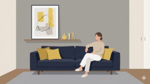 黄色が派手で子どもっぽいときの配色調整