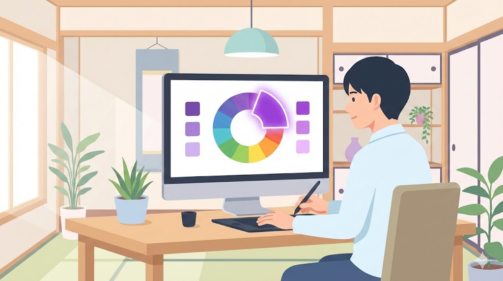 デジタルイラストの紫の作り方