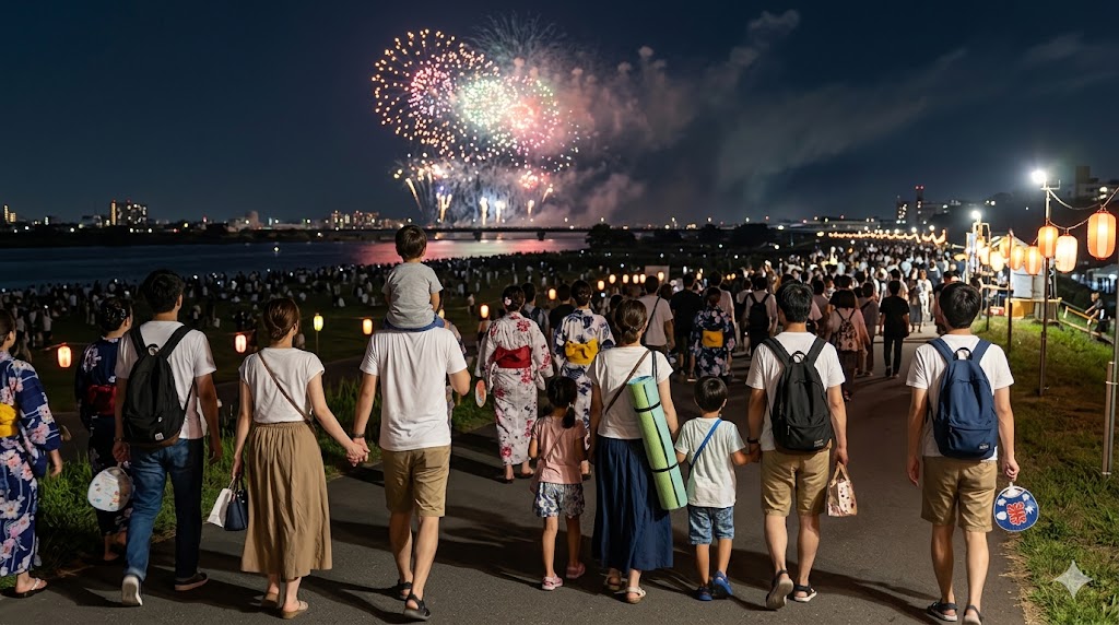 足立の花火の帰り方