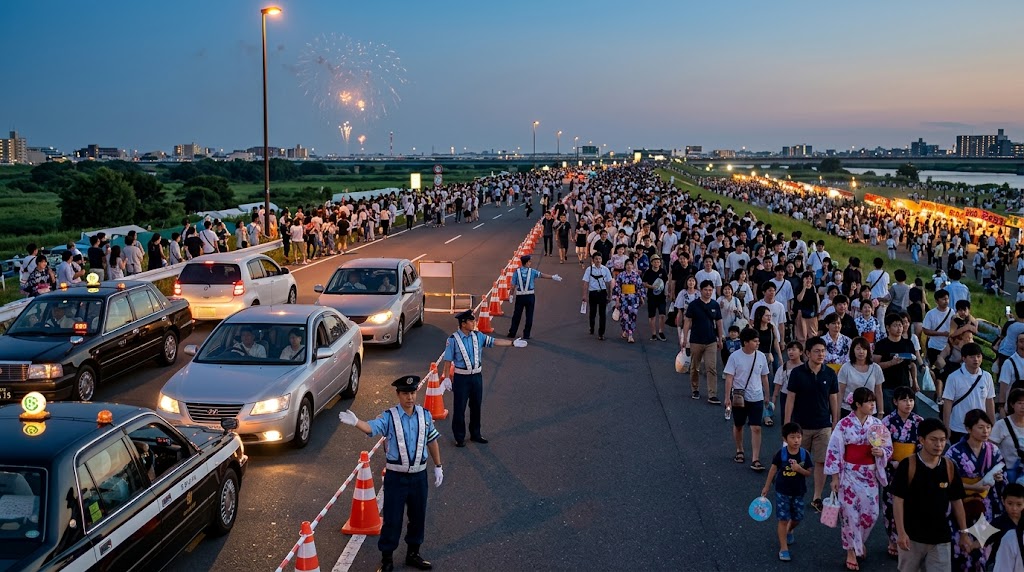足立の花火の交通規制