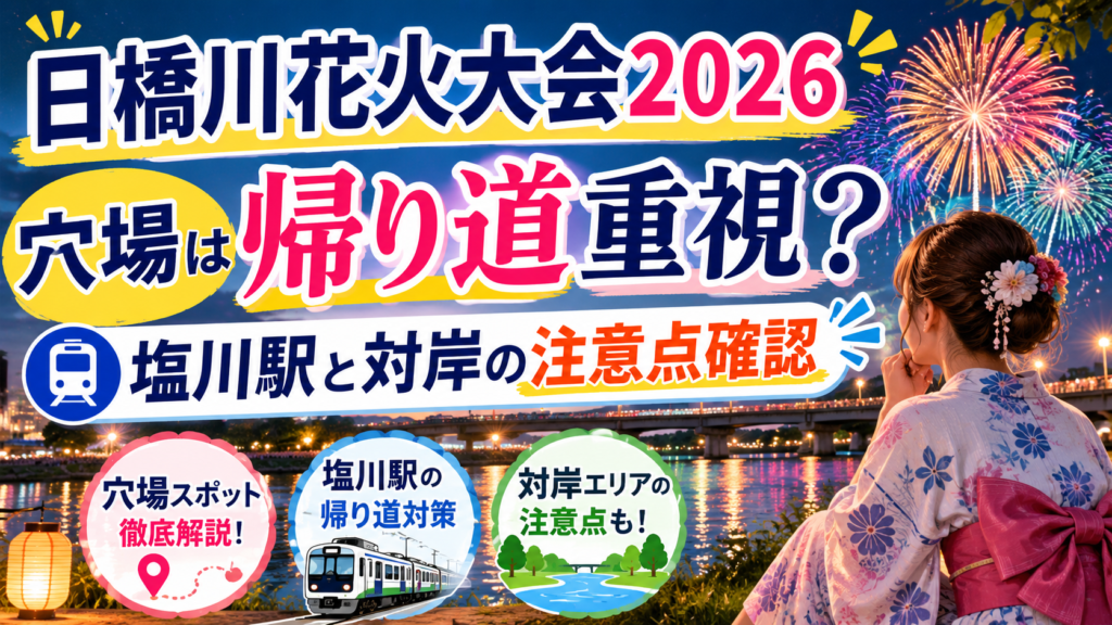 日橋川花火大会2026穴場は帰り道重視？塩川駅と対岸の注意点確認
