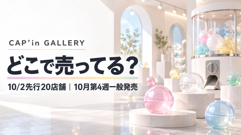 CAP’in GALLERYの先行販売20店舗と10月第4週の一般発売を示すアイキャッチ