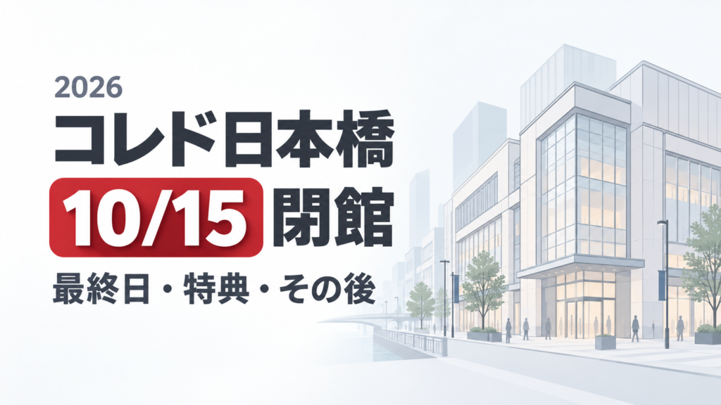 コレド日本橋の2026年10月15日閉館と最終日・キャンペーン情報を示すアイキャッチ