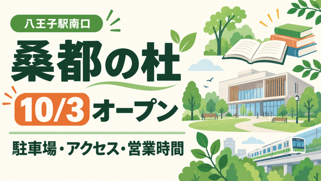 2026年10月3日に開業する桑都の杜の駐車場・アクセス・営業時間を案内するアイキャッチ