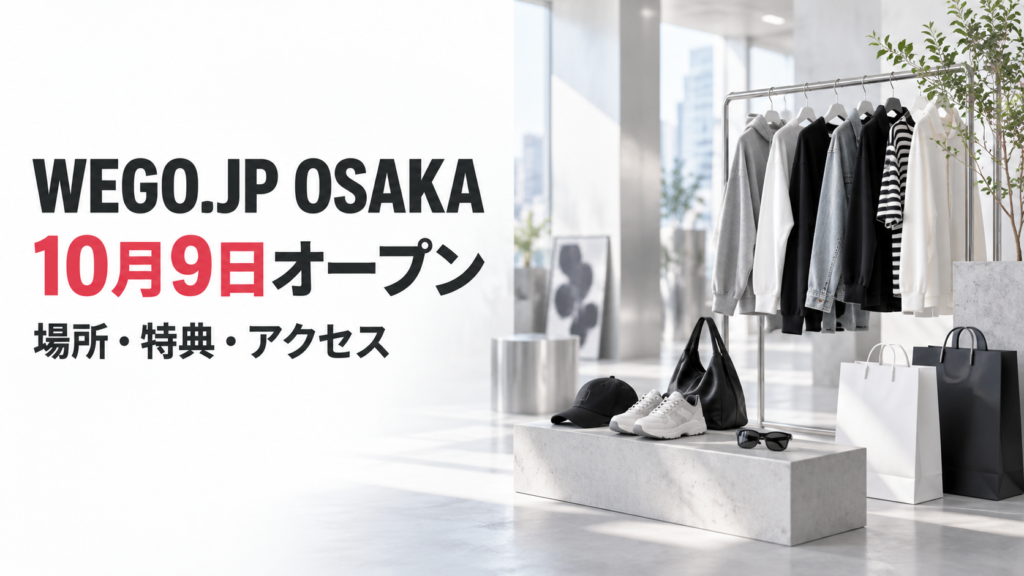 WEGO.JP OSAKAの2026年10月9日オープン情報を案内するアイキャッチ